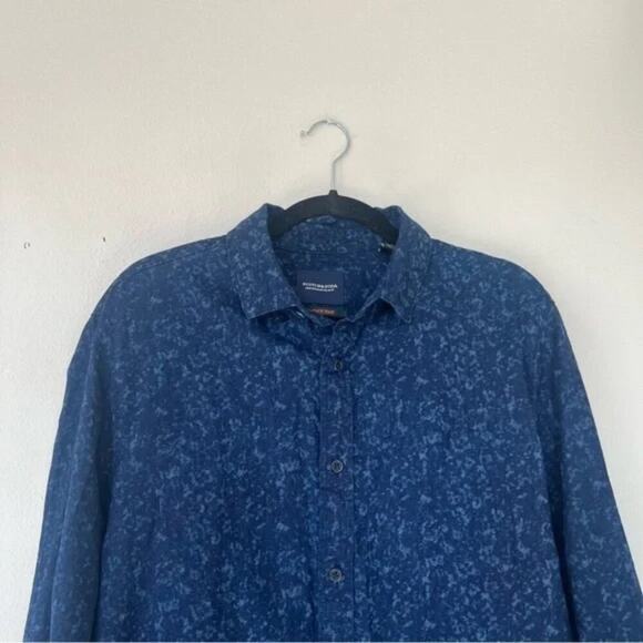Scotch & Soda Indigo Blue Patterned Button Down Shirt - Picture 2 of 7